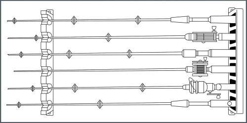 Aufbewahrungshalterung für Kolibri-Angelruten