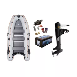   KOLIBRI KM-400 DSL GUMICSÓNAK + HAIBO R400 ELEKTROMOS CSÓNAKMOTOR + LIFEPO4 48V 110AH LÍTIUMOS AKKUMULÁTOR
