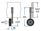 KOET200 Solides Transport-Falkenrad aus Edelstahl, grau/schwarz