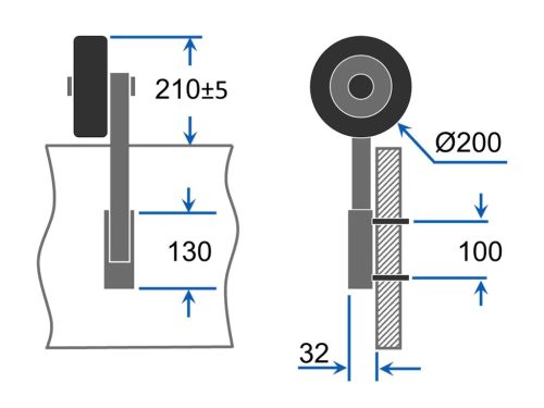 KOET200 Solides Transport-Hawk-Rad aus Edelstahl, Schwarz/Grün