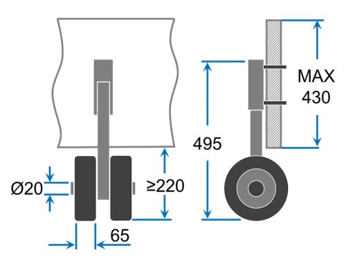 KOEW200 Solides Transport-Hawk-Rad aus Edelstahl, Schwarz/Grün