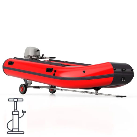 KOTR260-B-LU Összehajtható csónak szállító sólyakocsi felfújható kerékkel ​​fekete/piros