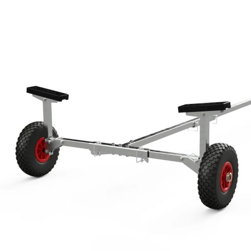 KOTR260-B Zusammenklappbarer Hawk-Transportwagen für Boote mit Vollrad, Schwarz/Rot