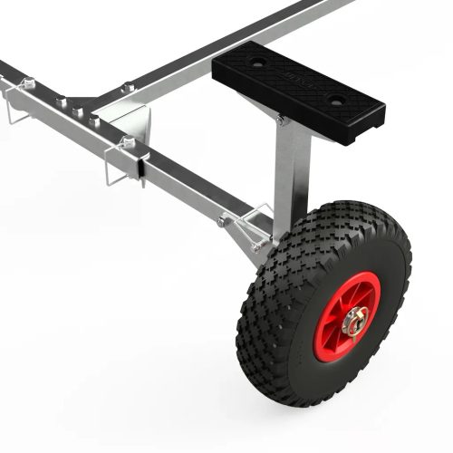 KOTR260-B Zusammenklappbarer Hawk-Transportwagen für Boote mit Vollrad, Schwarz/Rot