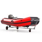   KOTR260-L Összehajtható csónak szállító sólyakocsi tömör kerékkel ​​fekete/piros