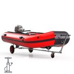   KOTR350-L-LU Összehajtható csónak szállító sólyakocsi ​​felfújható kerékkel fekete/piros