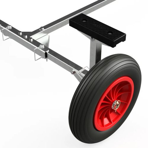 KOTR350-L Zusammenklappbarer Hawk-Transportwagen für Boote mit Vollrad, Schwarz/Rot