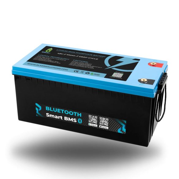 Elker LiFePO4 akkumulátor 48V 100Ah bluetooth-os