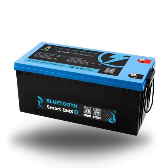 Elker LiFePO4 akkumulátor 24V 200Ah bluetooth-os