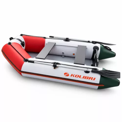 Kolibri KM-260 fartükrös gumicsónak piros-fehér-zöld lamellás padlóval