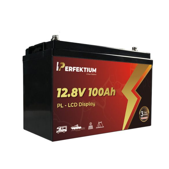 Perfektium PL lítium akkumulátor 12.8V 100Ah Smart BMS és LCD kijelzővel