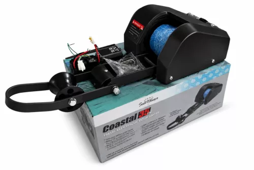 Elektromos horgonycsörlő, 12 V távirányítóval fekete