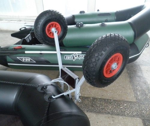 KT-8 aufblasbares, pulverbeschichtetes graues Transportrad aus Metall